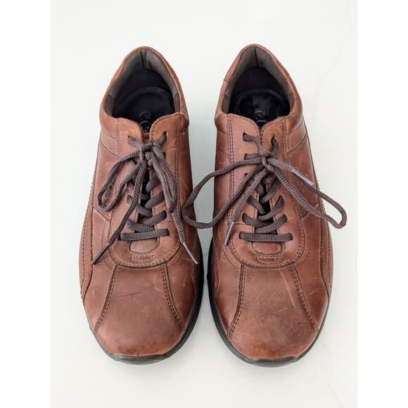 Men’s ECCO Irving Oxford Shoes Lace Up Chestnut Brown Leather Size EU 44 US 10 - Picture 2 of 6